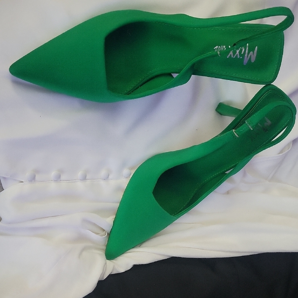 Women's Green Slingback Heels